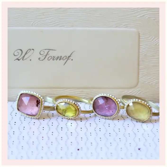 Ringe mit Turmalinen in Gold und Silber gefasst